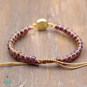 Brazalete de amistad de amatista y ópalo - Pulsera